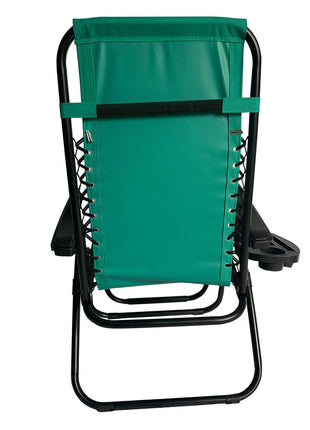 Outdoor Folding Reclining Lounge Chair 110×68×65 cm – Steel/Textilene – Adjustable Headrest & Cup‑Holder Tray – Multiple Colours