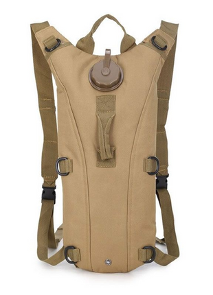 3L Tactical Hydration Backpack with Leakproof Bladder – Oxford Fabric – Khaki