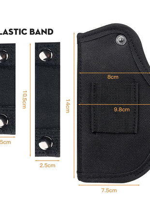 Concealed Waistband Gun Holster 14×7.5cm – Nylon – Left & Right Hand – Quick Access – Black