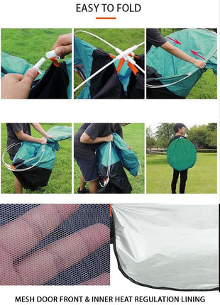 2-Person Pop-Up Tent – UV & Water-Resistant Polyester – Instant Setup – Compact Folding Design Green