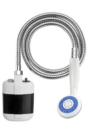 Portable Outdoor Shower 4–5L/min – USB Rechargeable 2200mAh Battery – ABS + 1.5m Hose – Suction & Hook