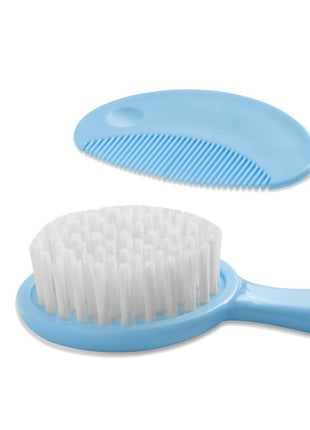 Baby Hair Brush & Comb Set –Soft Imitation Wool Bristles – Cradle Cap Scalp Massager