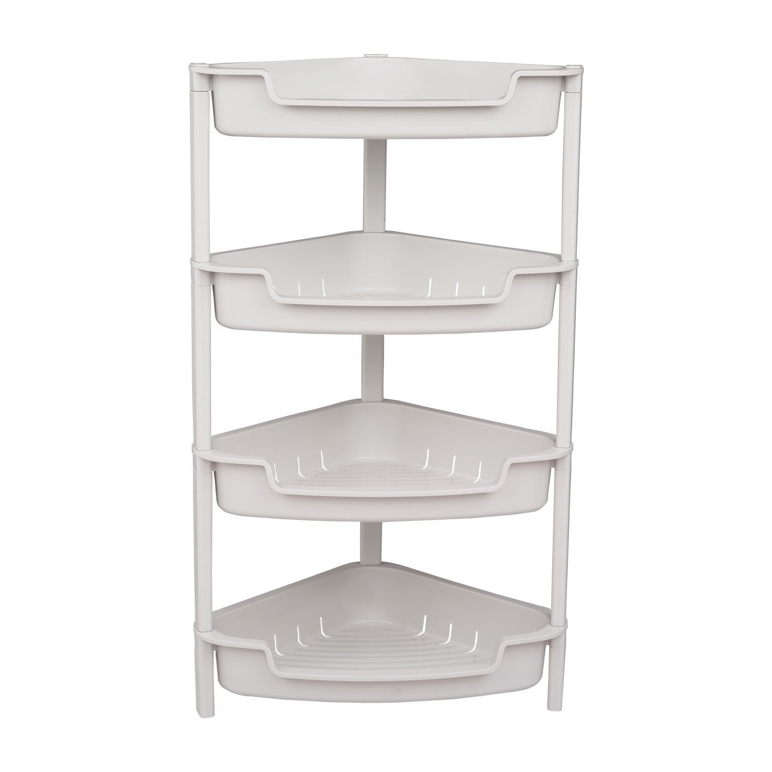 Triangular Storage Rack 4-Tier Corner Shelf Rack - Plastic Triangular Standing Storage Organiz ...