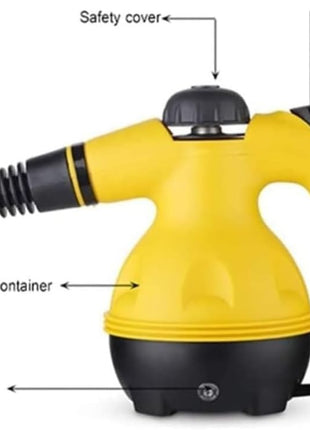 Multipurpose Handheld Steam Cleaner with 9-Piece Accessory Set, ABS Plastic Body