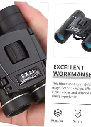 Compact 8x21 Binoculars – Foldable Mini Binoculars with 131m/1000m FOV – Lightweight Travel Size