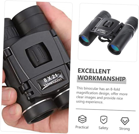Compact 8x21 Binoculars – Foldable Mini Binoculars with 131m/1000m FOV – Lightweight Travel Size
