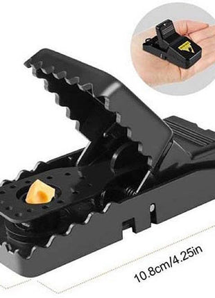 Reusable Mouse & Rat Trap – Durable Plastic & PS Snap Trap – Black