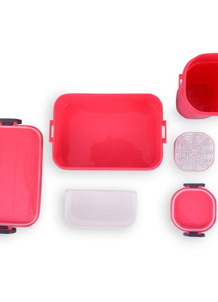 2‑Compartment Leakproof Lunchbox & Water Bottle Set – BPA‑Free PP – 19×12×6.5 cm + 7×8×8 cm – Green/Blue/Pink
