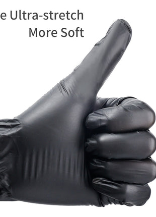 Disposable Nitrile Gloves 100-Pack – Black Powder-Free, Chemical Resistant, Flexible Fit