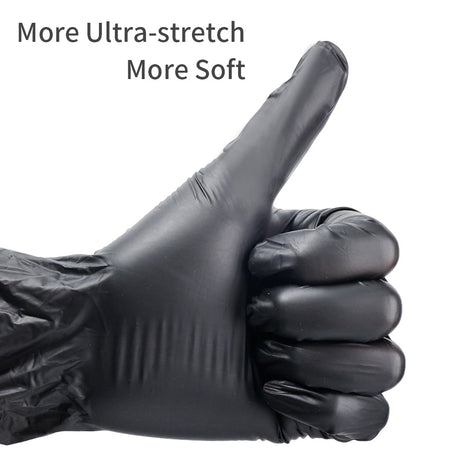 Disposable Nitrile Gloves 100-Pack – Black Powder-Free, Chemical Resistant, Flexible Fit