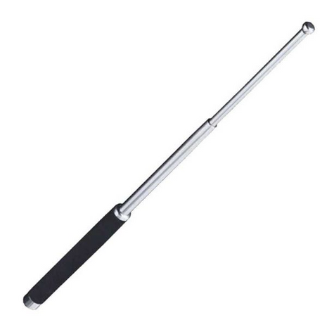 Expandable Baton 21 Inch Steel Self-Defense Tool with Locking Mechanism and Textured Grip - Black
