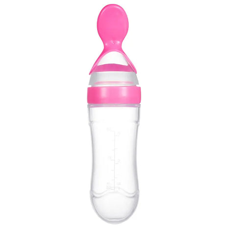 Silicone Baby Feeding Bottle 90mL – Leakproof BPA-Free Food Dispenser with Spoon and Cover