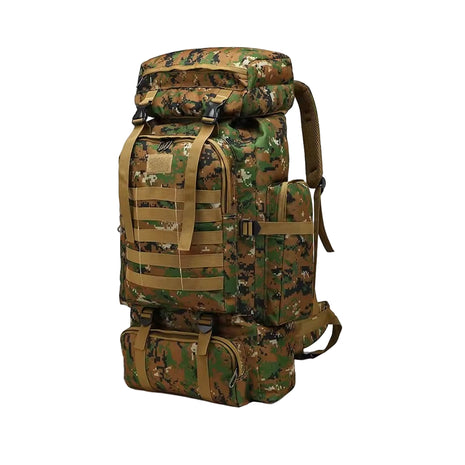80L Tactical Hiking Backpack – Waterproof 600D Oxford – Desert Camouflage