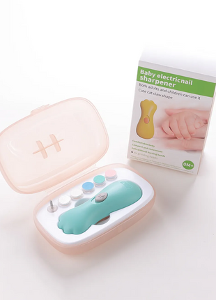 Electric Baby Nail Trimmer Set with 7 Filing Heads – Adjustable Speed – ABS Body and Case