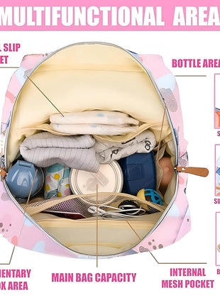 Diaper Backpack Bag 25L Waterproof, Bottle Holders & Wipe Pocket – MS-24.