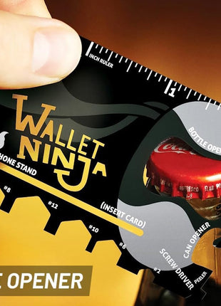 Wallet Ninja 18‑in‑1 Wallet Multi‑Tool – Alloy Steel Credit‑Card Size Black