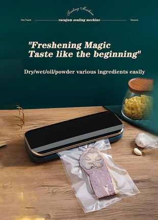 Automatic Vacuum Sealer Machine 80kPa Suction Touch Food Sealer With External Vacuum System Dry & Moist Modes Starter Kit