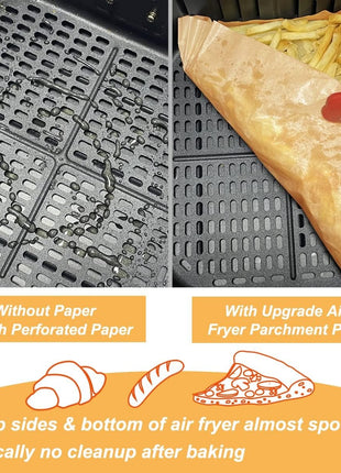 50PCS Air Fryer Disposable Paper Liners  6.5in Inner 8in Outer Diameter Non-Stick Bowl Shape Heat Safe 232°C Fits 7–9in Basket