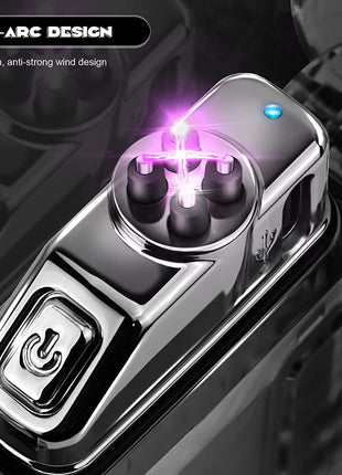USB Rechargeable Dual Arc Plasma Flashlight Lighter – 2-in-1 Waterproof Windproof LED Light – ABS Plastic