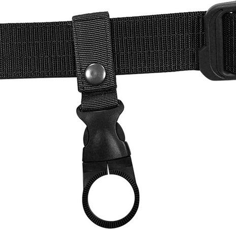 Water Bottle Holder Clip 13.5cm Nylon with Carabiner and Velcro Strap – Fits 27mm Bottles – Khaki/Black/Green