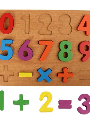 Montessori Wooden 3D Number Puzzle Board 0–9 – Early Learning Toy for Toddlers