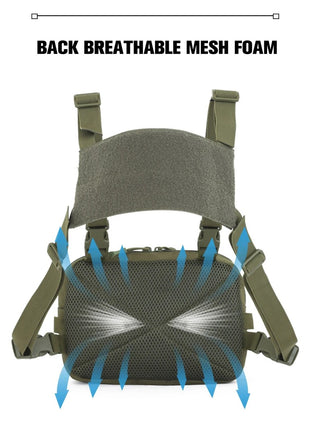 Tactical Chest Bag – 600D Waterproof Nylon – 25.5×5.5×18 cm Front Pack Molle Strap Backpack (Multiple Colours)