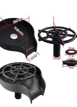 Automatic Cup Washer Sink Glass Rinser, ABS Plastic Black Cup Cleaner with Water Supply Hose