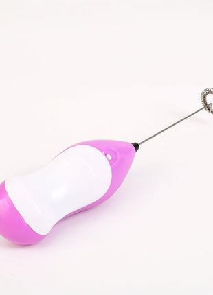 Handheld Electric Coffee Whisk Milk Frother Battery Powered Stainless Steel Drink Mixer