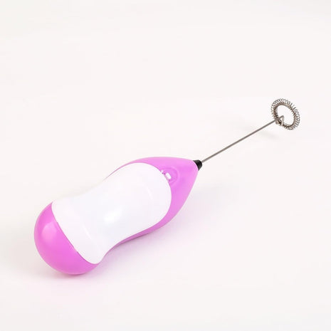 Handheld Electric Coffee Whisk Milk Frother Battery Powered Stainless Steel Drink Mixer