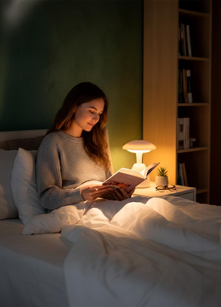 Rechargeable LED Mushroom Table Lamp with Touch Control, 3 Light Modes, 3000K-7000K, 1200mAh Battery