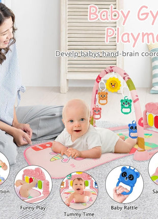 Piano Fitness Rack Baby Play Mat – Multi-Function pink