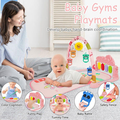 Piano Fitness Rack Baby Play Mat – Multi-Function pink