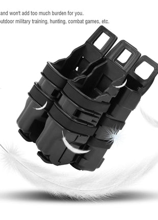 Triple Magazine Pouch Belt Mount Holder for Rifle & Pistol Magazines ABS Plastic Black