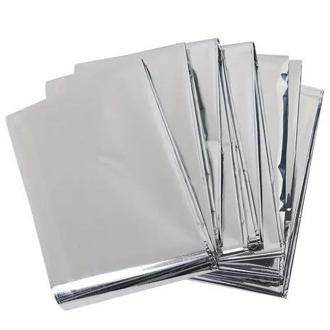 Emergency Thermal Blanket 130×210cm – Waterproof Mylar Survival Bag – Silver Reflective, Compact & Lightweight