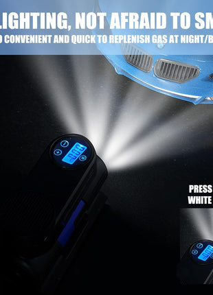 Portable Air Compressor 150PSI 35L/min – Digital Tyre Inflator with LED Light & Auto Shutoff