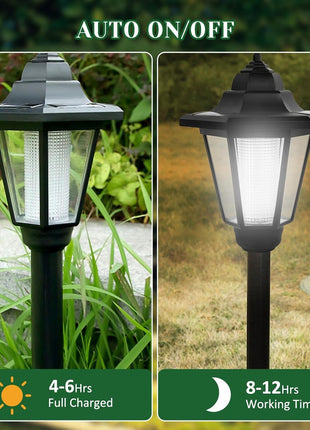 Outdoor Solar Garden Lamp Post, Black Victorian LED Lantern for Patio Pathway Lawn Walkway, 61.5 cm  Short Description