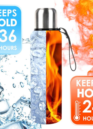 Stainless Steel Silver Insulated Vacuum Bottle Double Wall Thermal Flask for Hot and Cold Drinks