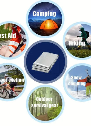 Emergency Thermal Blanket 130×210cm – Waterproof Mylar Survival Bag – Silver Reflective, Compact & Lightweight