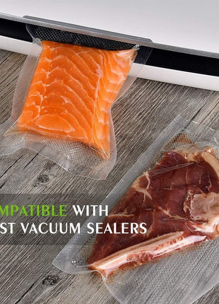 50-Pack Pre-Cut Vacuum Sealer Bags 17 x 24 cm, BPA-Free Embossed PA/PE Food Storage Bags for Freezer Storage, Sous Vide Cooking, Meal Prep & Leftovers