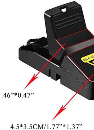 Reusable Mouse & Rat Trap – Durable Plastic & PS Snap Trap – Black