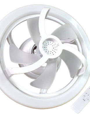 Ceiling Fan Light 28cm with Remote – LED Lighting + 360° Rotation – E27 Socket – Adjustable Speeds & Color – White