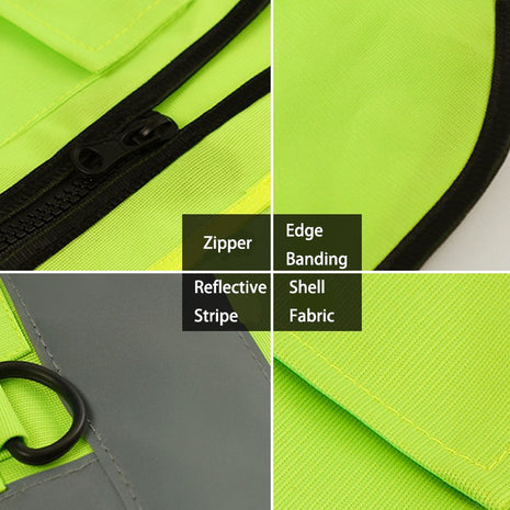 Reflective Safety Vest 69×59 cm – Multi-Pocket High-Visibility Mesh
