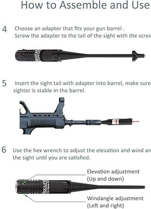 Accurate Laser Boresighter .22 to .50 Caliber – Red Laser Sight Tool with Adapters & Case – Black Aluminum