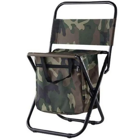 Folding Camping Sports Chair – Steel Frame – Compact with Cup Holder & Carry Bag – Camouflage