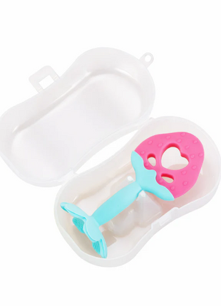 Fruit-Shaped Silicone Baby Teether for 3–12 Months – BPA-Free Soft Gum Toy Strawberry