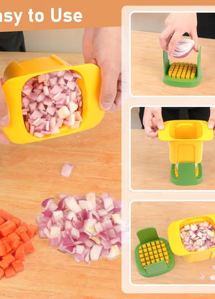 Manual Vegetable Chopper with Stainless Steel Blades and ABS Body