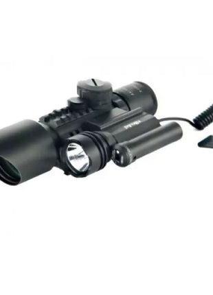 Rifle Scope 3-10x42 Zoom Sight with Dual Laser & Flashlight – Metal Tactical Optic