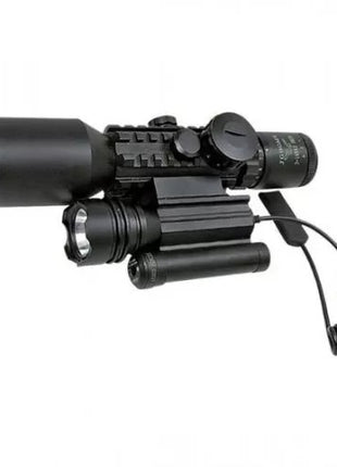 Rifle Scope 3-10x42 Zoom Sight with Dual Laser & Flashlight – Metal Tactical Optic