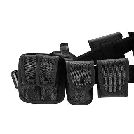 Tactical Duty Belt 100–135cm Adjustable – 1680D Fabric Modular System with 9 Components – Quick Release – Black