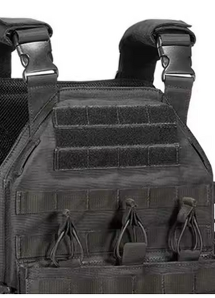 Tactical Combat Vest 600D Oxford Fabric with MOLLE Webbing – Adjustable Fit – Black